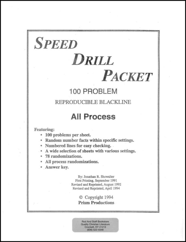 Printable speed drill packet featuring 100 math problems for 2nd Grade Math Speed Drill practice