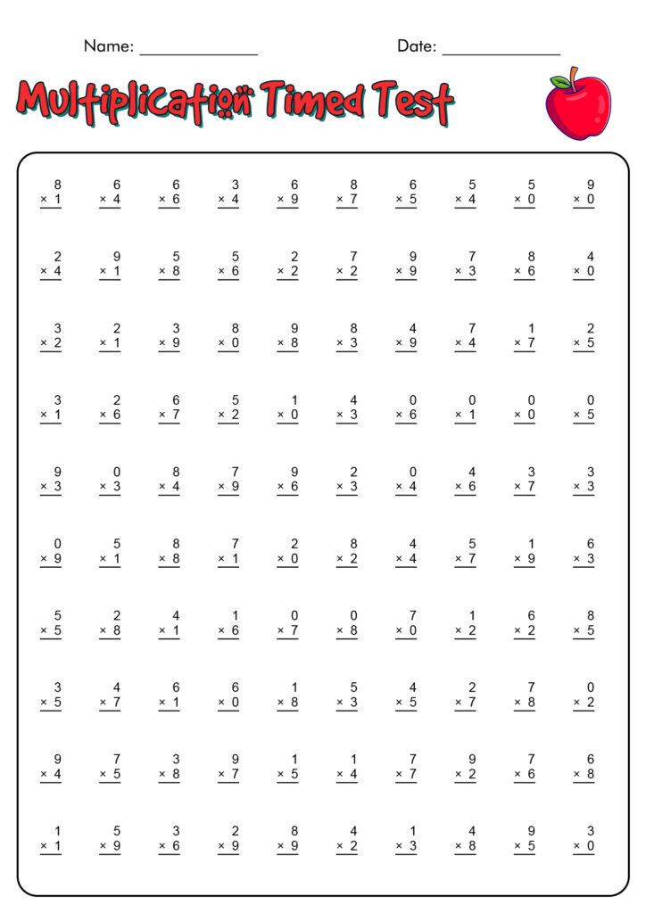 2nd Grade Math Timed Sheets