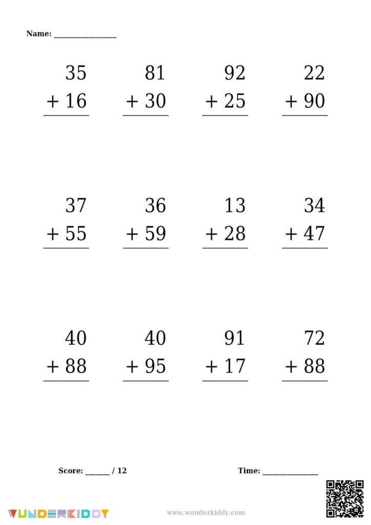 2nd Grade Math Worksheet Generator