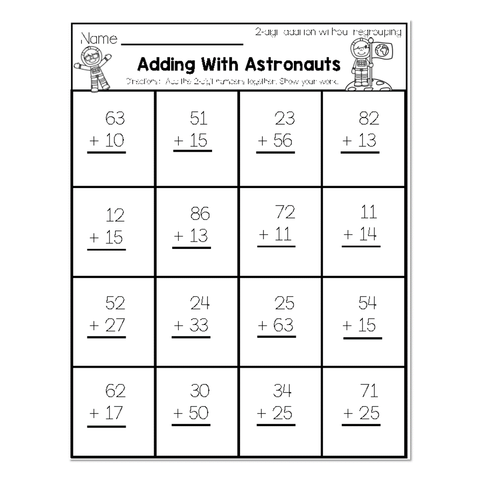2nd Grade Math Worksheets – 2-Digit Addition Without Regrouping … 2nd Grade Math Worksheets - 2-Digit Addition Without Regrouping ...