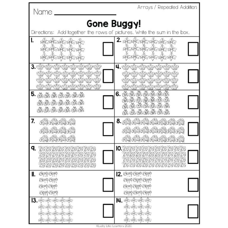 Engaging 2nd Grade Math Worksheets Randomly Generated featuring arrays and repeated addition activities