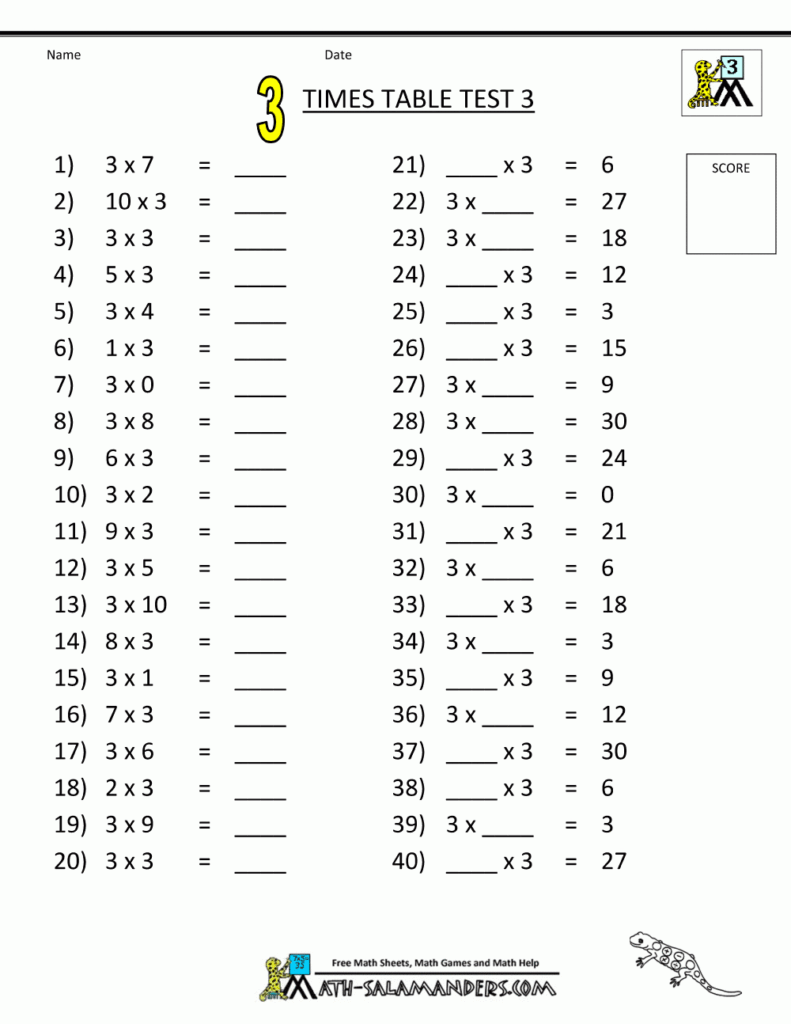 2's And 3's Multiplication Worksheet - 2s And 3s Multiplication Worksheets - Free Printable