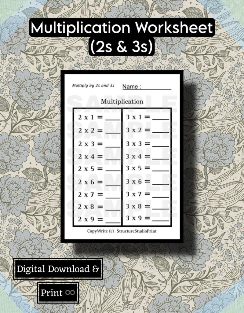 2s and 3s Multiplication Worksheet Printable | Kids Math Practice ...