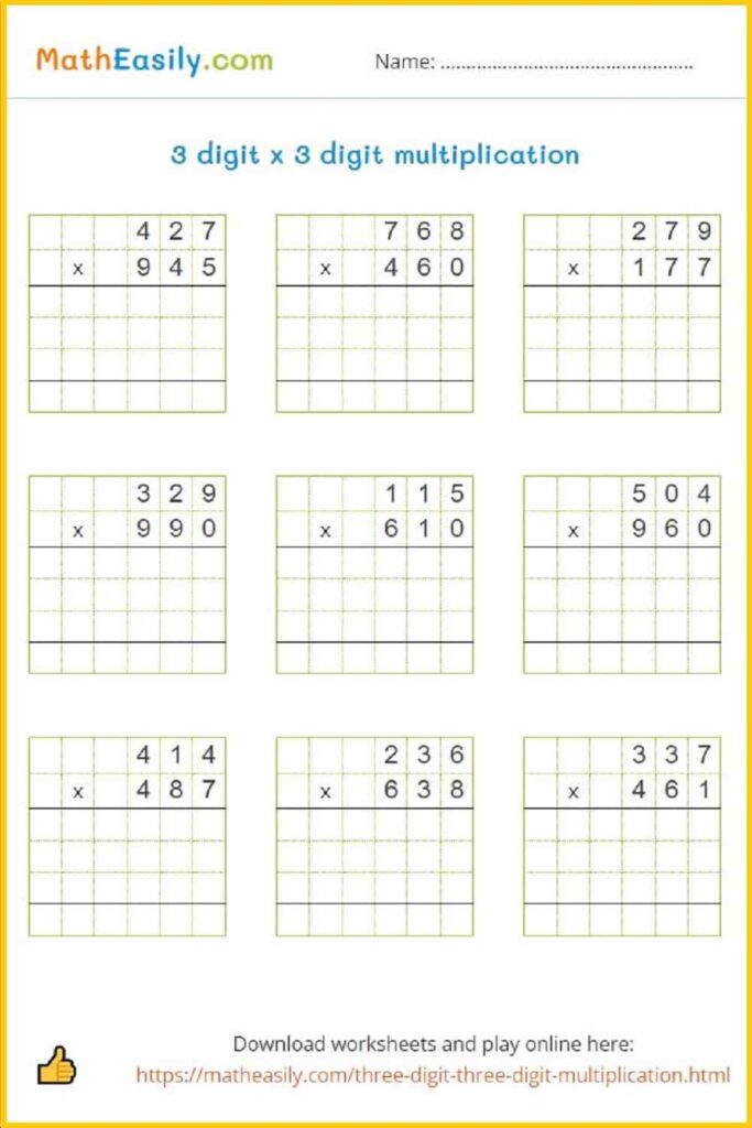 3 Digit by 2 Digit Multiplication Worksheet -#4 ... - Worksheets Library