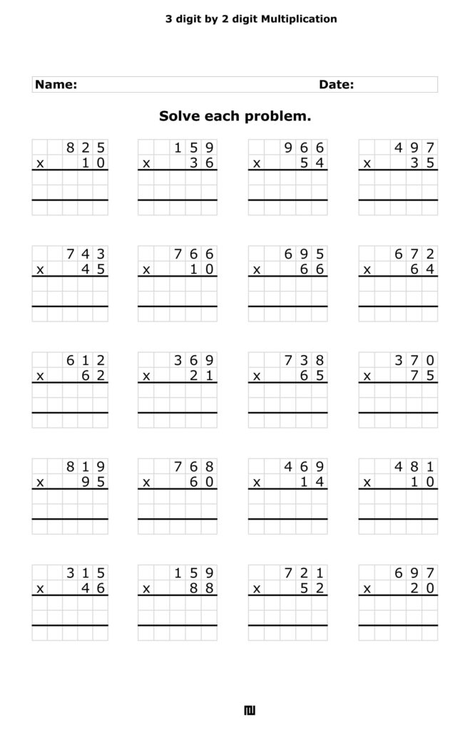 3 Digit by 2 Digit Multiplication Worksheets – Worksheets Library 3 Digit by 2 Digit Multiplication Worksheets - Worksheets Library