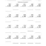 3 Digit Multiplication Worksheets Printable