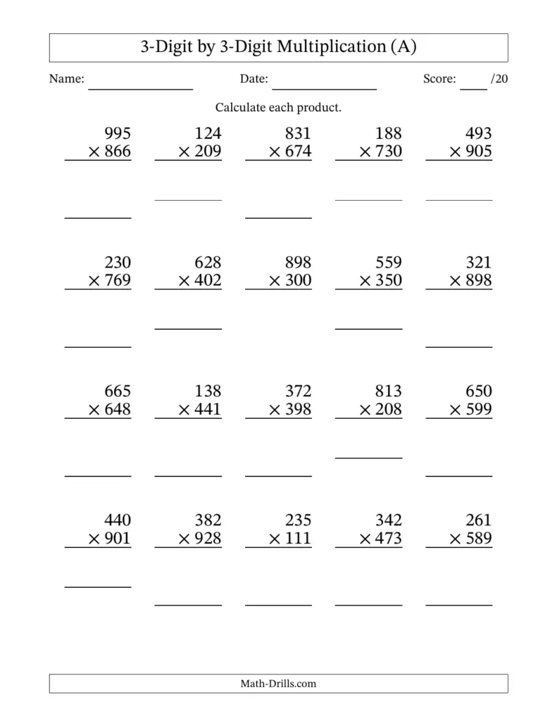 3 Digit Multiplication Worksheets Printable – 3 Digit By 3 Digit Multiplication Worksheets – Free Worksheets Printable 3 Digit Multiplication Worksheets Printable - 3 Digit By 3 Digit Multiplication Worksheets - Free Worksheets Printable