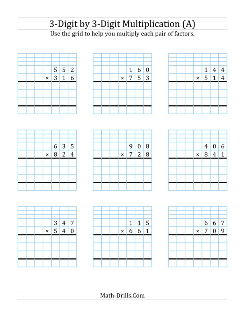 3 Digit Multiplication Worksheets Printable – Printable Worksheets 3 Digit Multiplication Worksheets Printable - Printable Worksheets