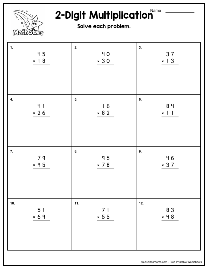 3 Digit Times 2 Digit Multiplication Worksheets – free 2 digit by 2 digit multiplication worksheet 9 3 Digit Times 2 Digit Multiplication Worksheets - free 2 digit by 2 digit multiplication worksheet 9