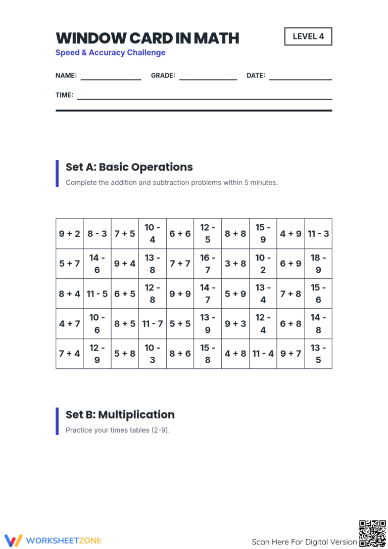 Engaging 3 Minute Math Drill Worksheets For 3rd Grade featuring addition, subtraction, and multiplication problems