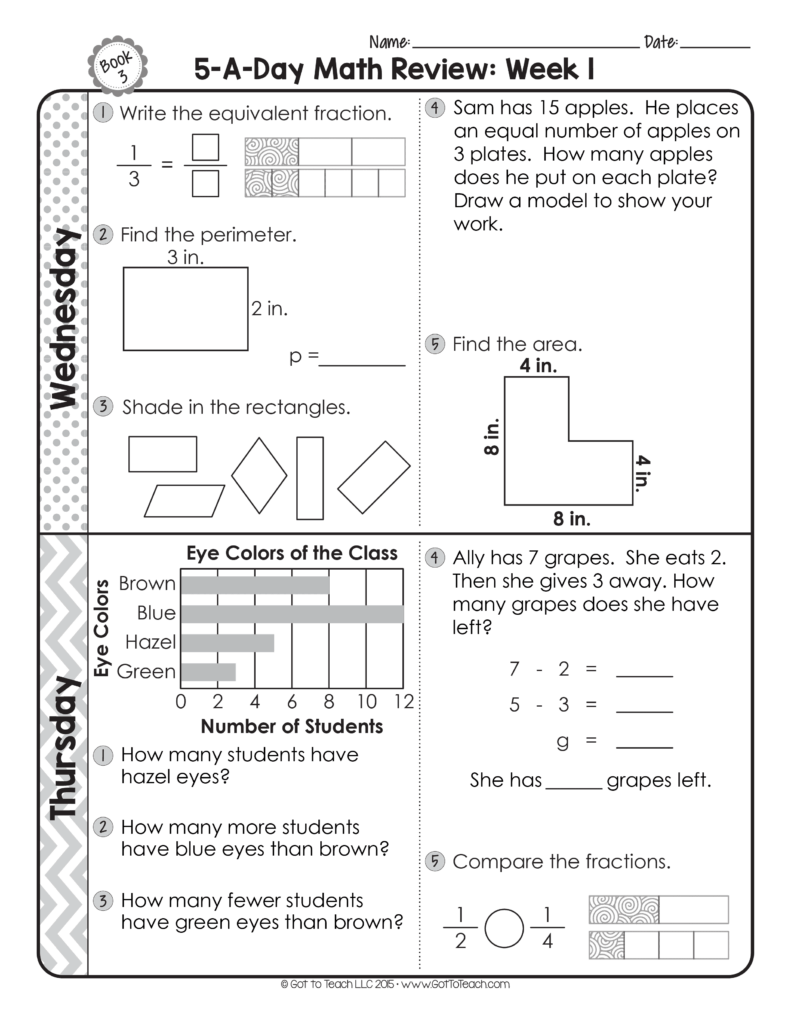 3rd Grade Math Printable Worksheets