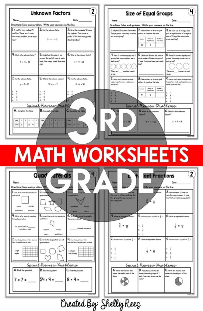 3rd Grade Math Worksheets Free and Printable Comprehensive 3rd grade math worksheets featuring various math concepts for practice