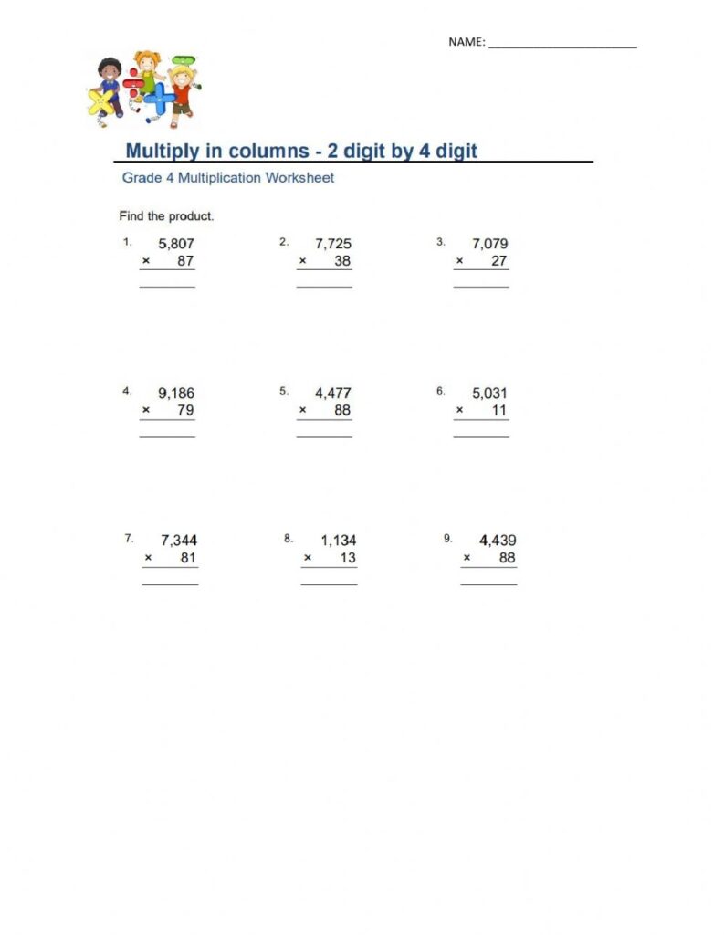 4 By 2 Digit Multiplication Worksheets – Printable Worksheets 4 By 2 Digit Multiplication Worksheets - Printable Worksheets