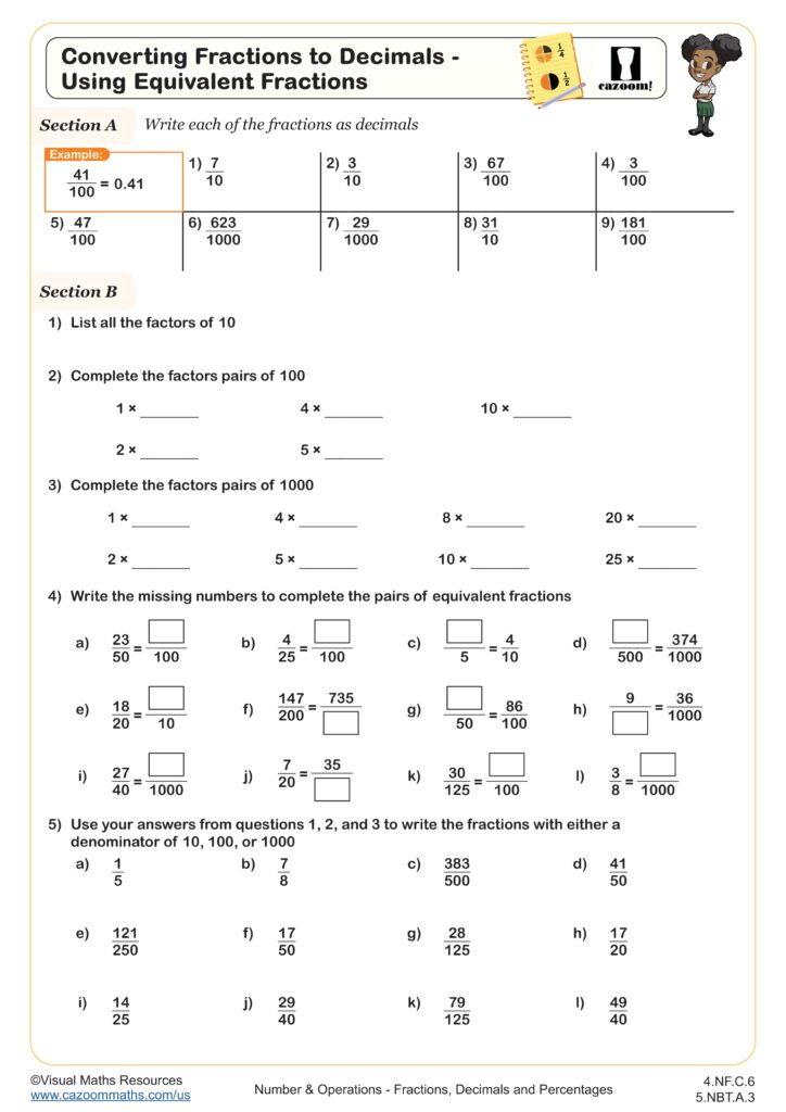 4th Grade Math Worksheet Math Drills