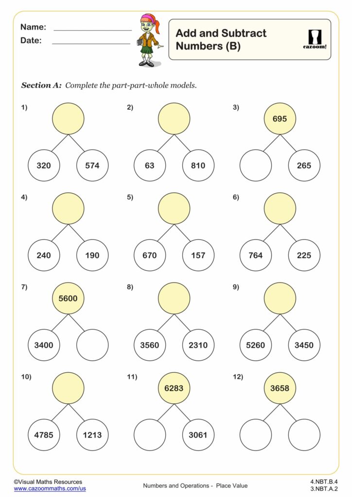 4th Grade Math Worksheets With Answer Key