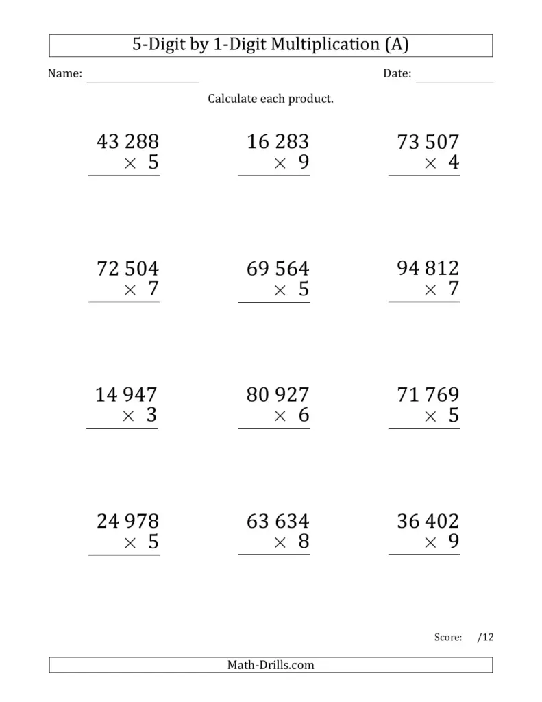 5 Digit Multiplication Worksheets Multi Digit Multiplication Mastery 5 Digit Multiplication Worksheets Multi Digit Multiplication Mastery