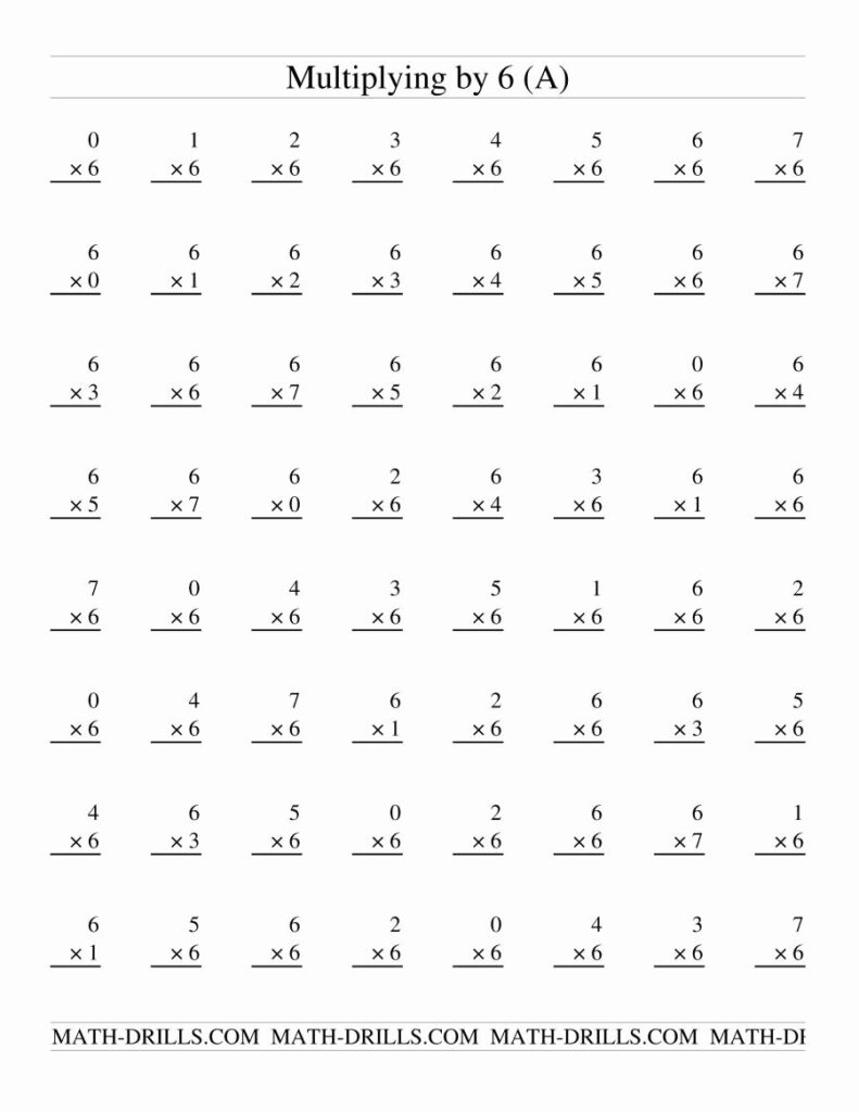 50 Multiplying by 6 Worksheet – Chessmuseum Template Library