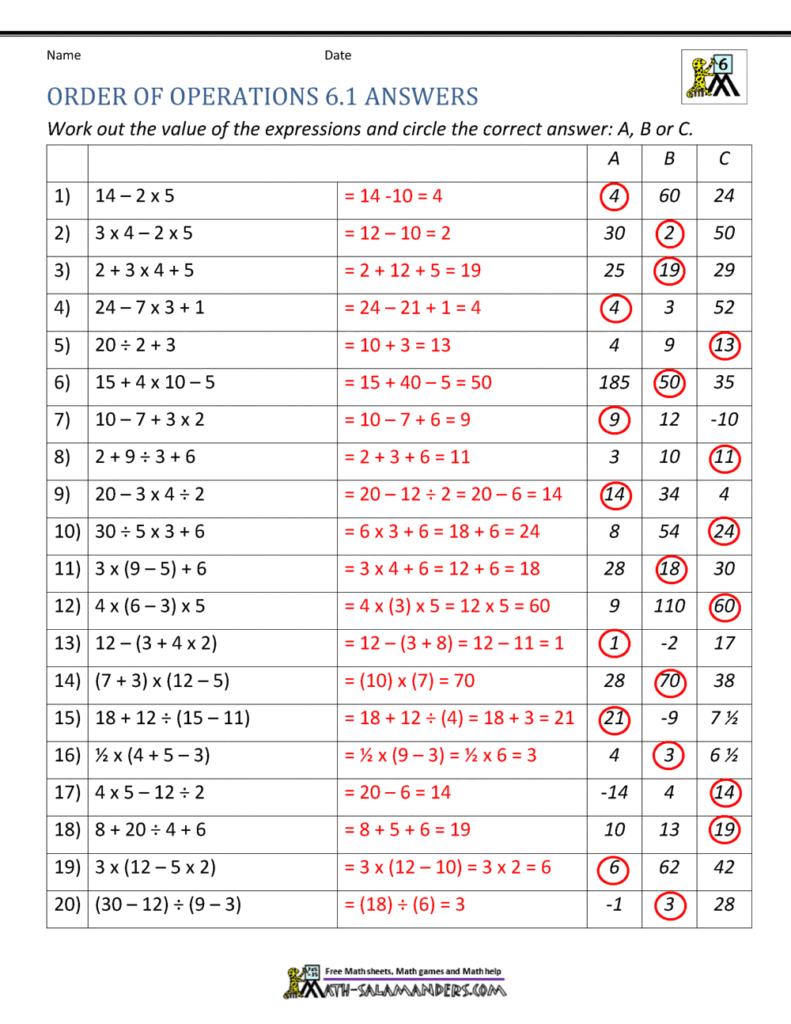 6th Grade Multiplication Worksheets with Answer Key - Worksheets Library