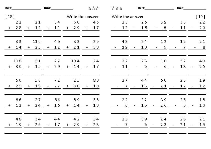 8 Year Old Math Sheet