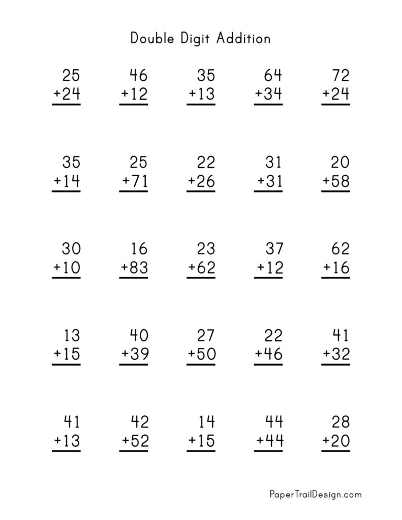 90 Printable Two Digit Addition Worksheet 88 | Addition worksheets ...