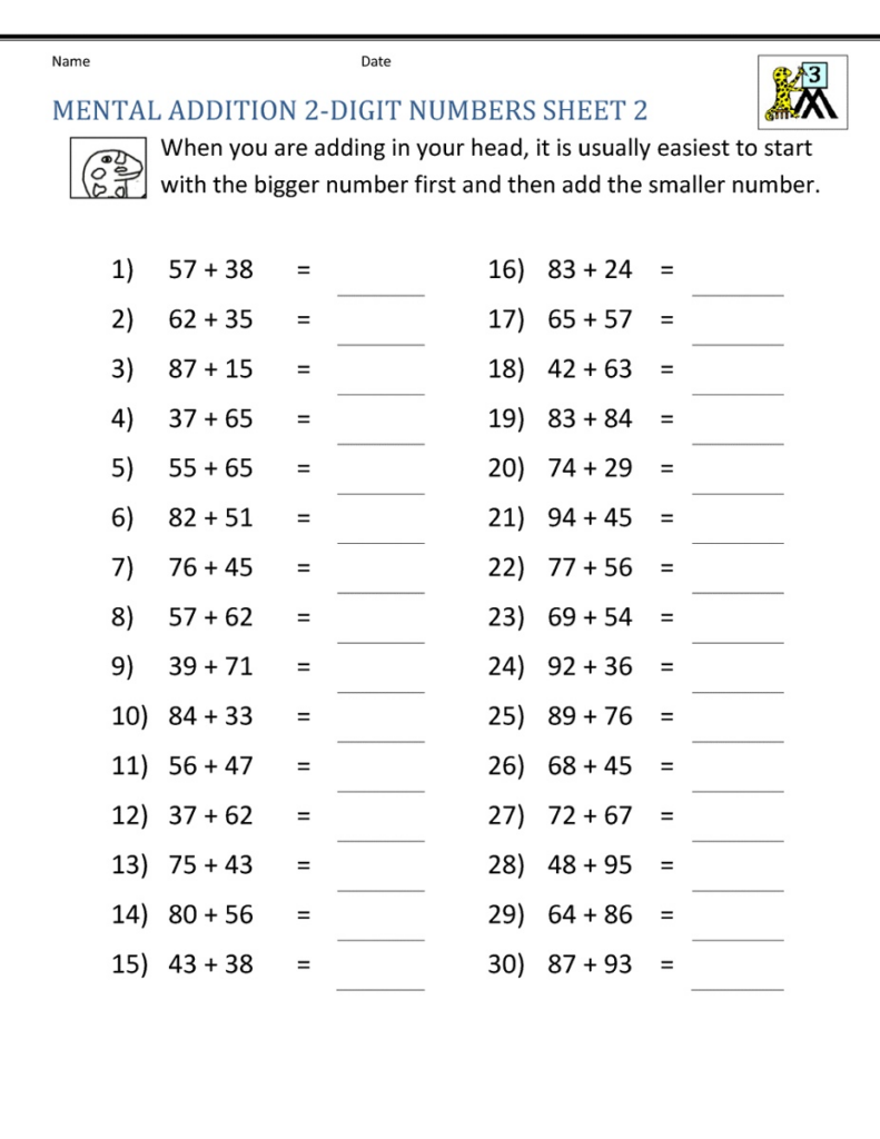 Addition And Subtraction Worksheets For 2nd Grade Pdf