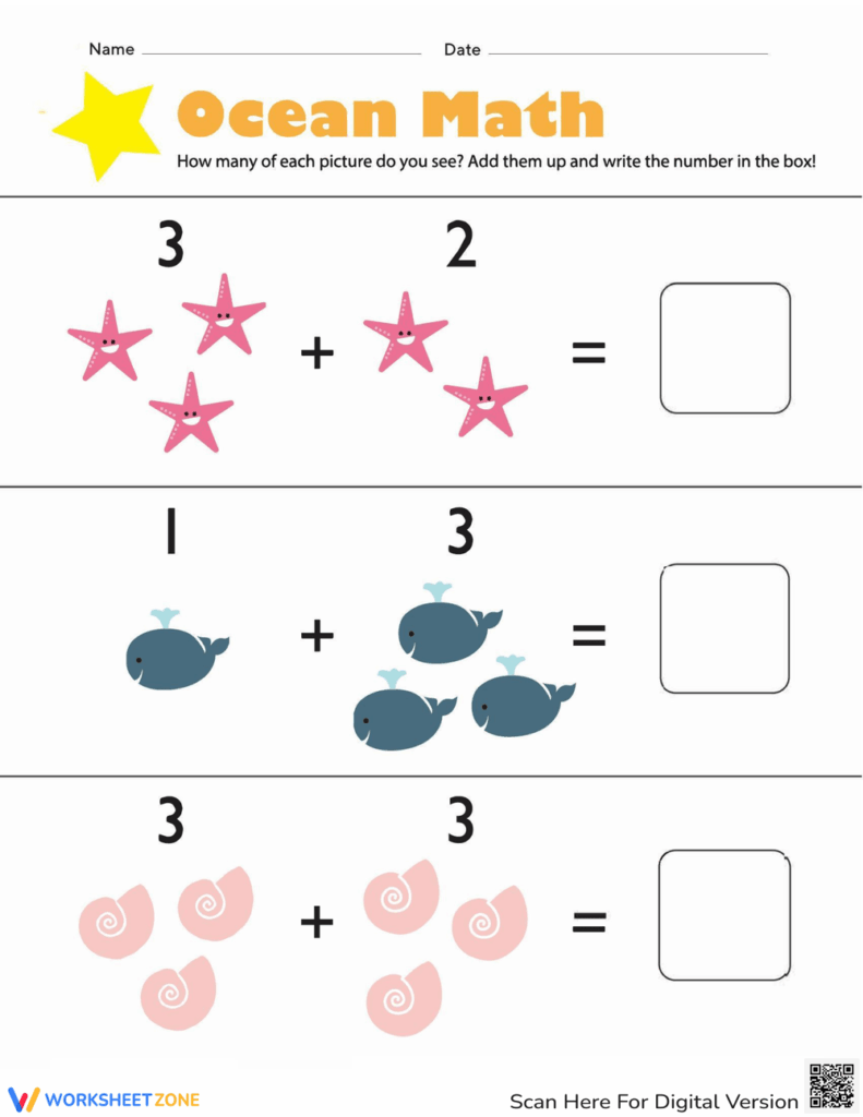 Addition: Ocean Math Worksheet