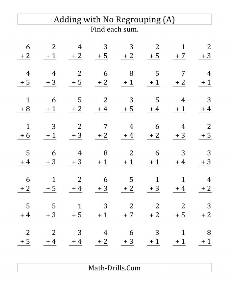 Addition Worksheet Printable Addition Worksheet Printable
