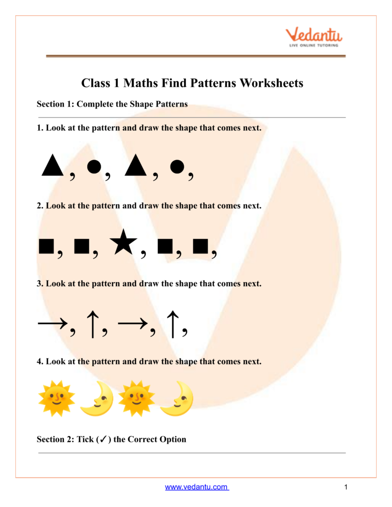 Aptitude Worksheets For Grade 2 featuring shape patterns for students to complete