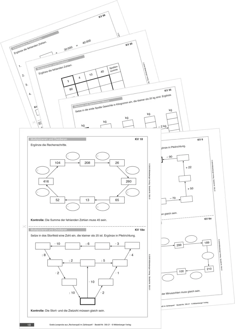 Free printable page of Arbeitsblätter Mathematik Kostenlos Zum Ausdrucken with math exercises