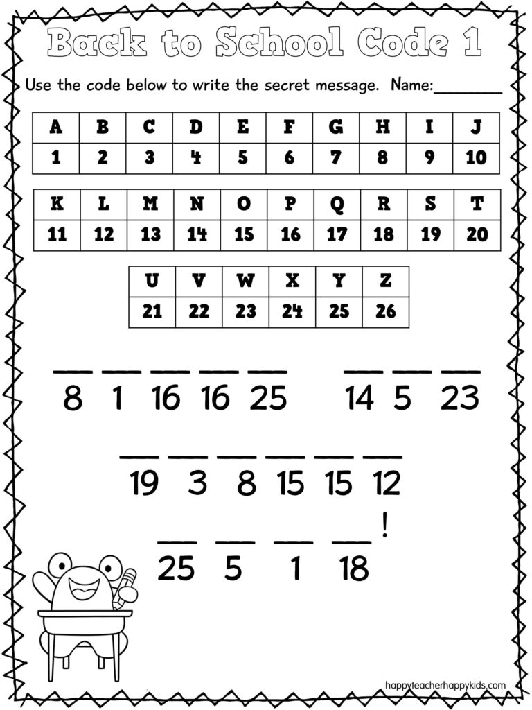 Back to School Math Sheets