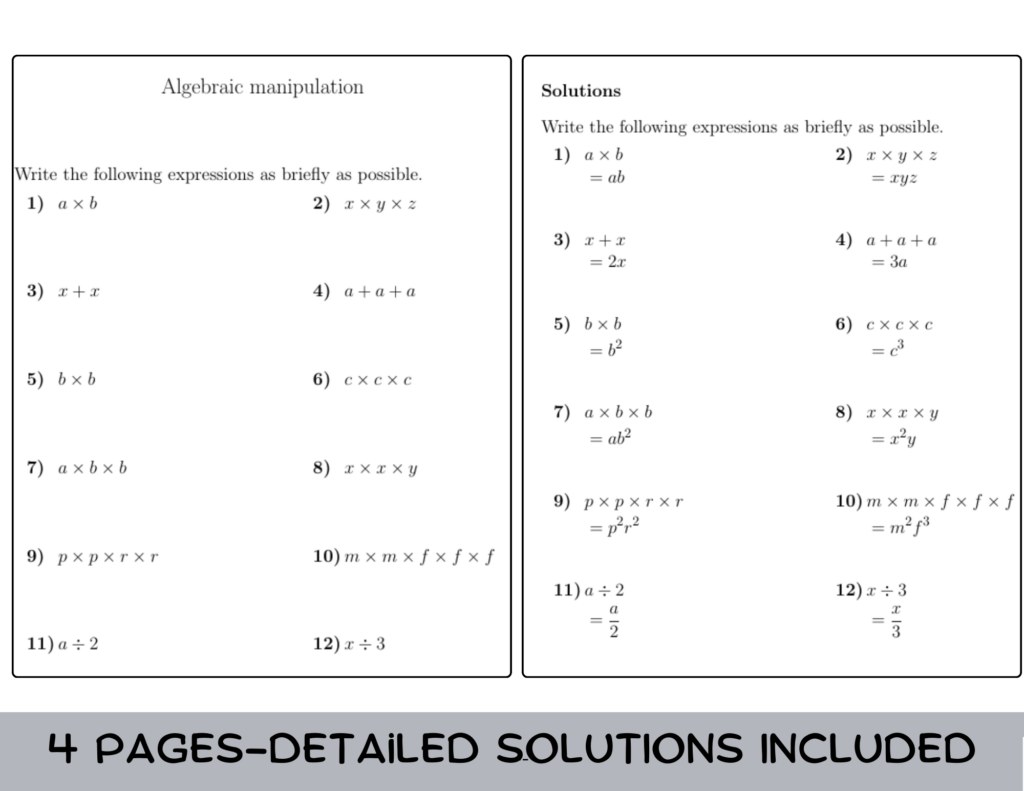 Basic College Math Worksheets With Answers
