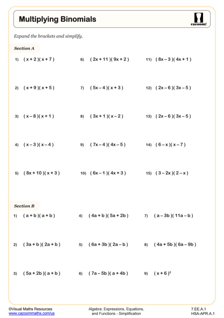 Basic High School Math Worksheets