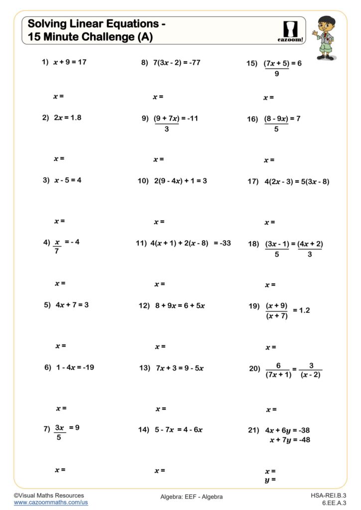 Basic Math Problem Solving Worksheets