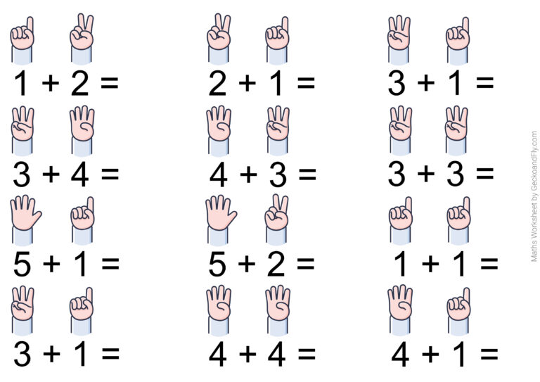 Engaging Basic Math Worksheets With Answers featuring addition problems for young learners
