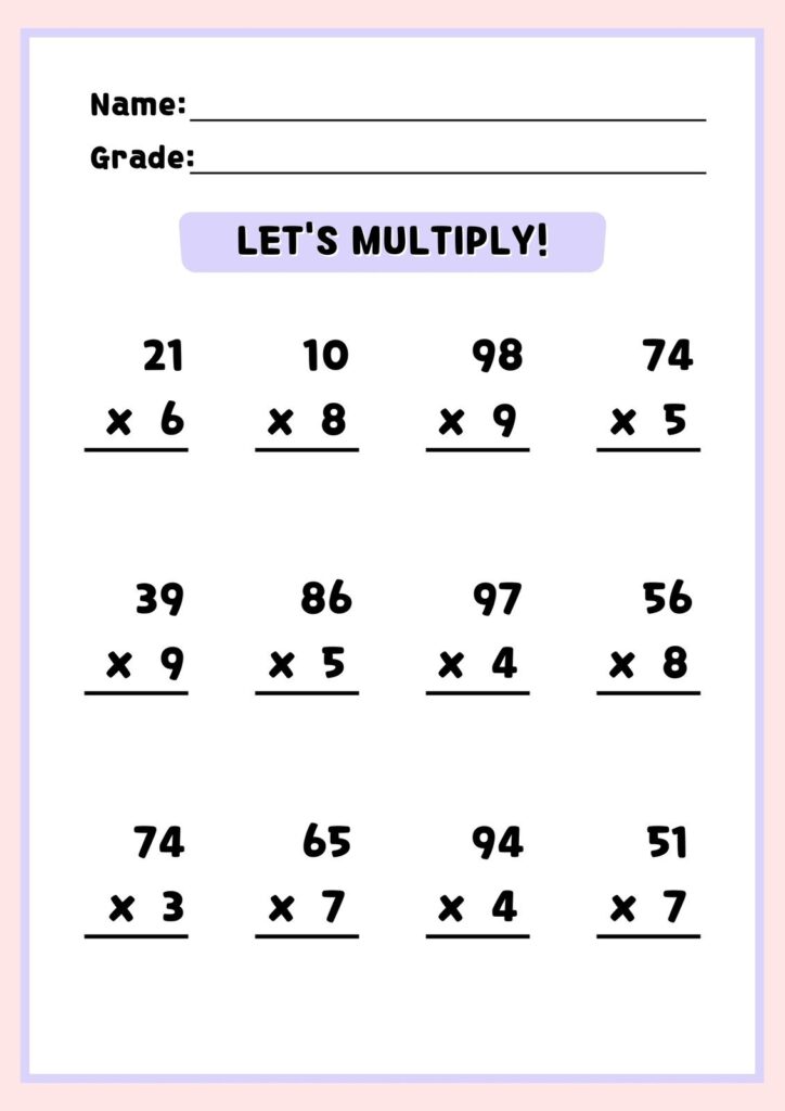 Basic Multiplication Worksheets | Download Free Printables For Kids ...
