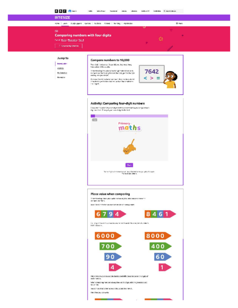Bbc Bitesize Ks2 Worksheets Maths - b b c ks2 maths comparing four digit numbers bitesize notes