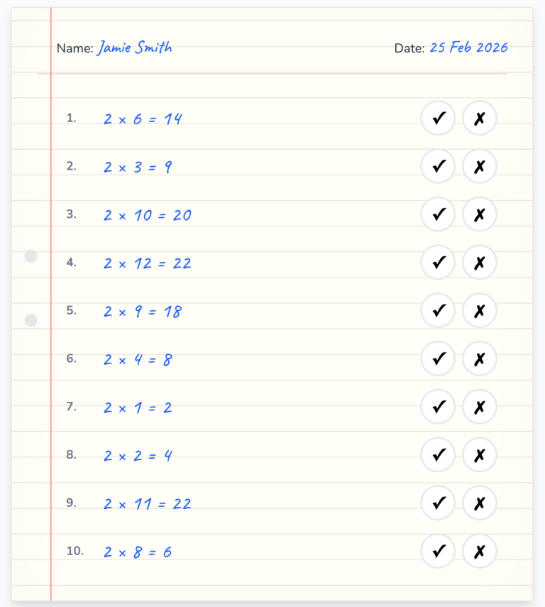 Printable times tables activities for Big Maths Beat That Worksheets, perfect for student practice