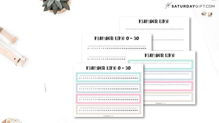 Blank Math Practice Set Sheets 1-30 - number line to 30