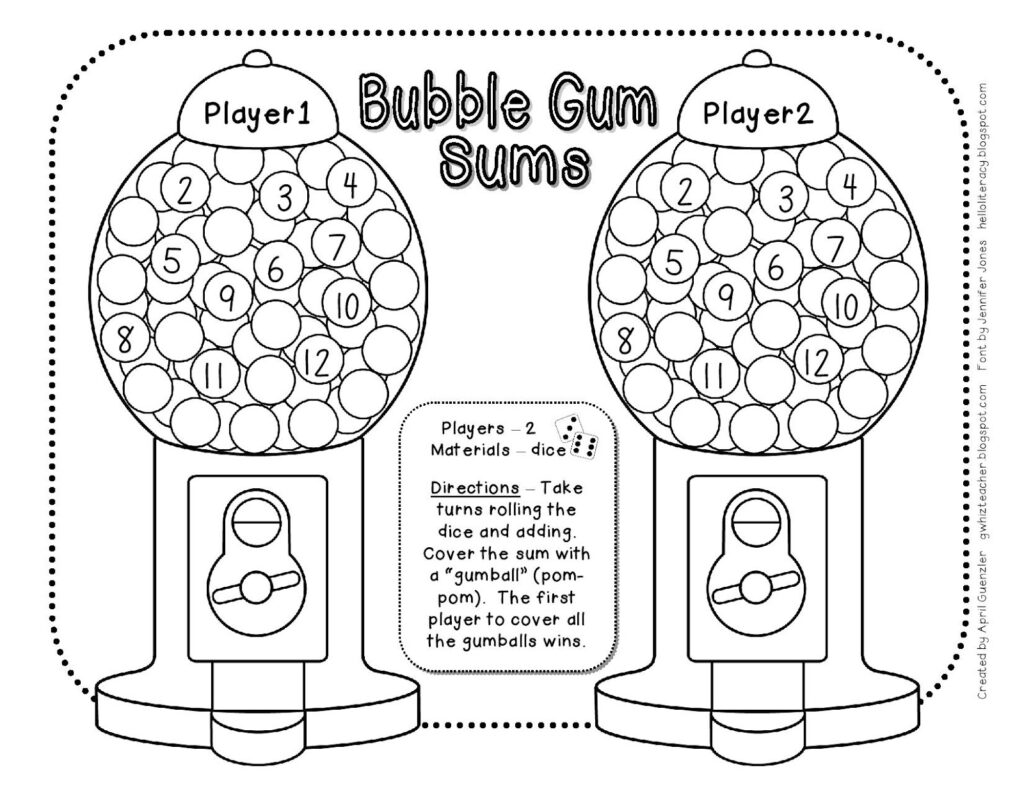 Bubble Gum Math 2nd Grade Worksheets