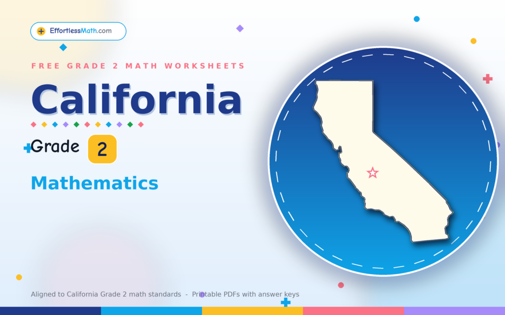 Free California grade 2 math worksheets available for download in PDF format