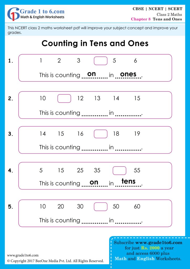 Cbse 2nd Standard Maths Worksheets