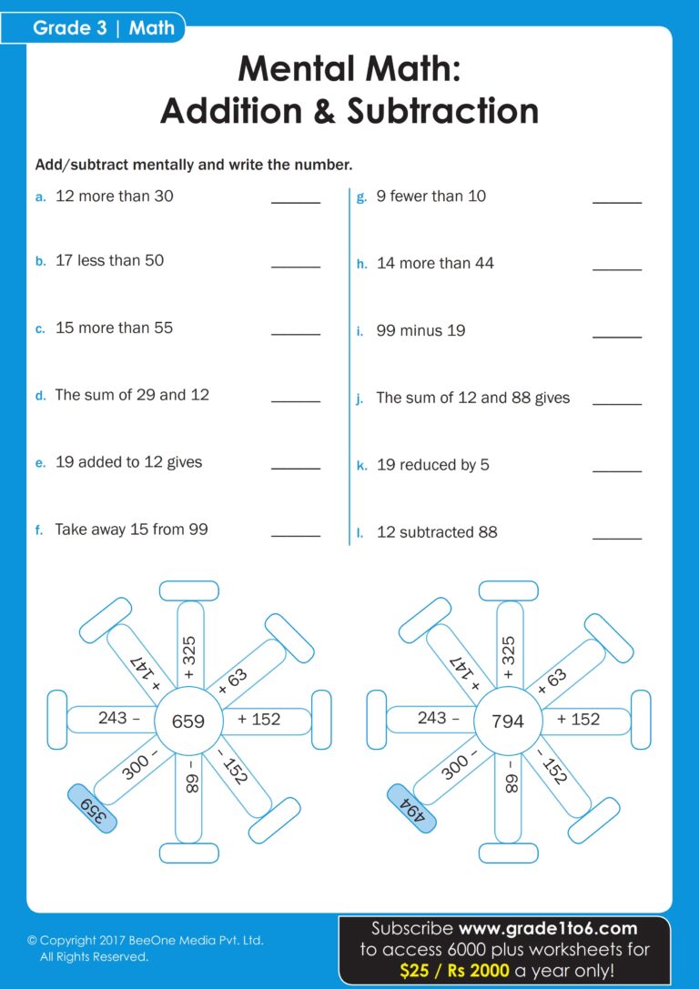Cbse Class 3 Maths Practice Worksheets - third grade 3 addition subtraction