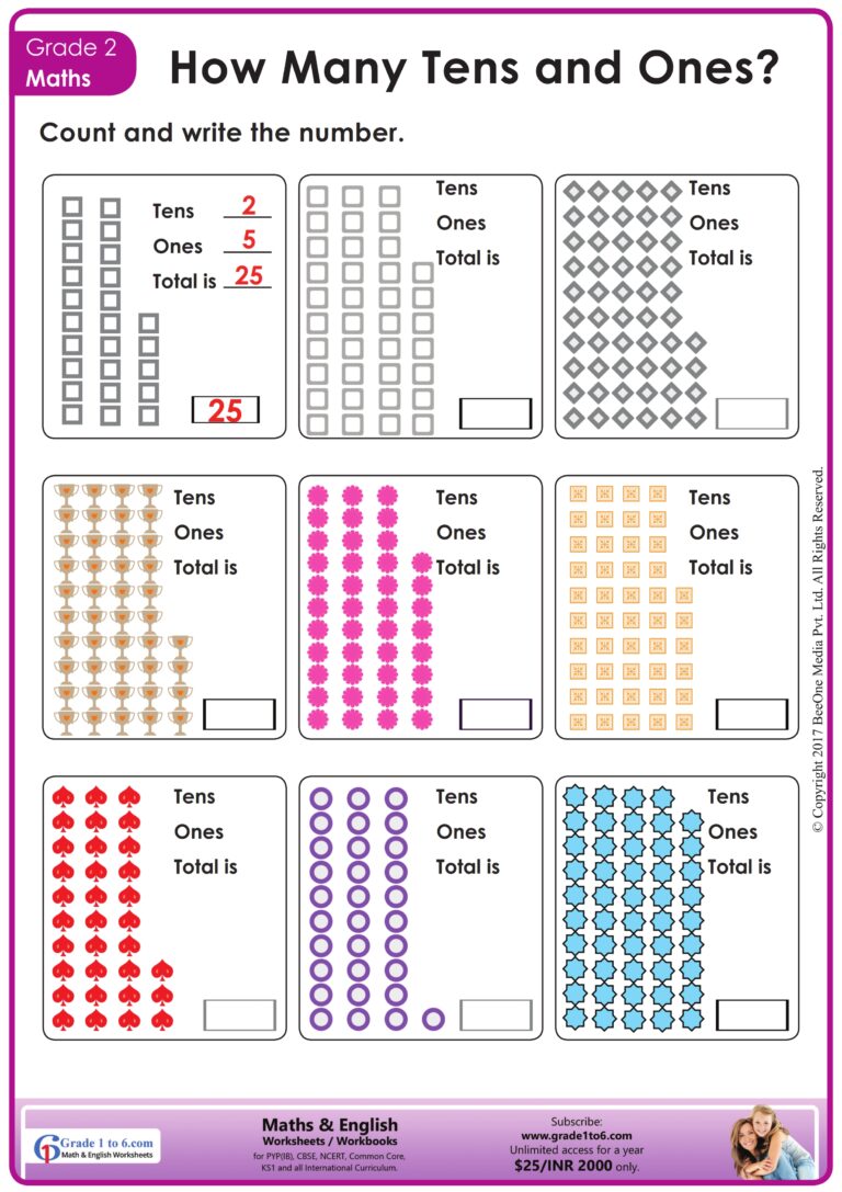 Cbse Grade 2 Maths Worksheets - second grade 2 tens ones