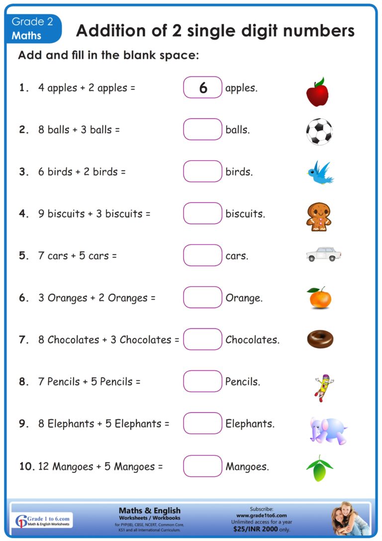 Class 2 Maths Worksheets Printable - second grade 2 doubles addition