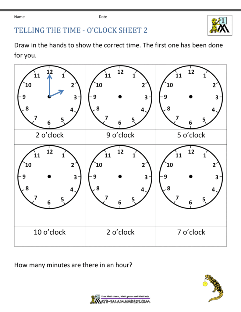 Clock Worksheet For Ukg at Nancy Spradlin blog