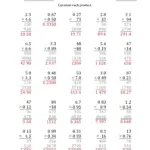 Double Digit Decimal Multiplication Worksheets