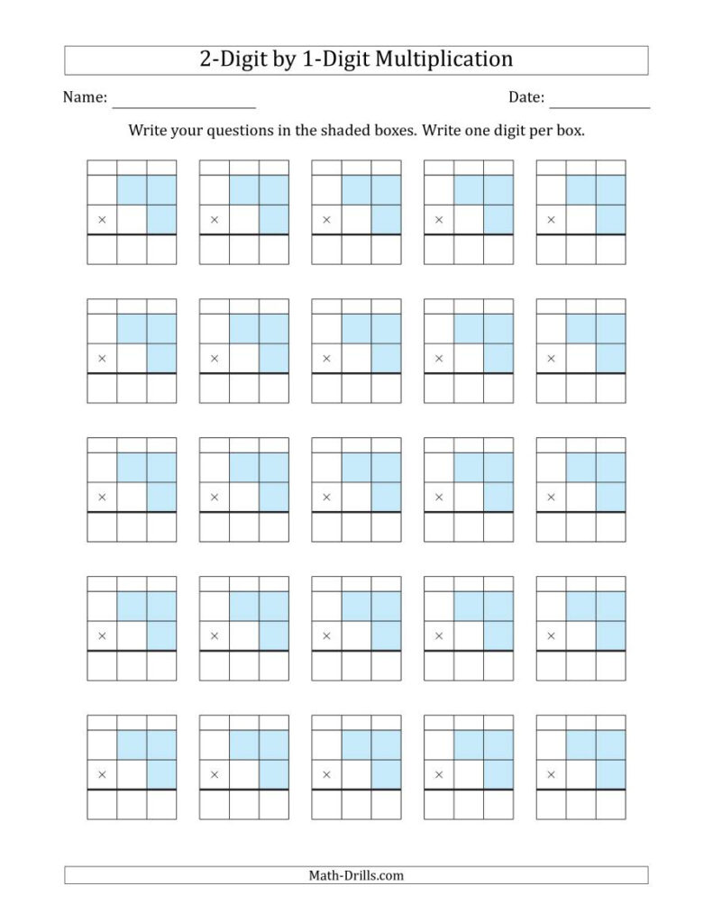 Double Digit Multiplication Grid Method – Free Worksheets Printable Double Digit Multiplication Grid Method - Free Worksheets Printable