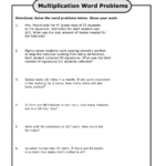 Double Digit Multiplication Word Problems Worksheets
