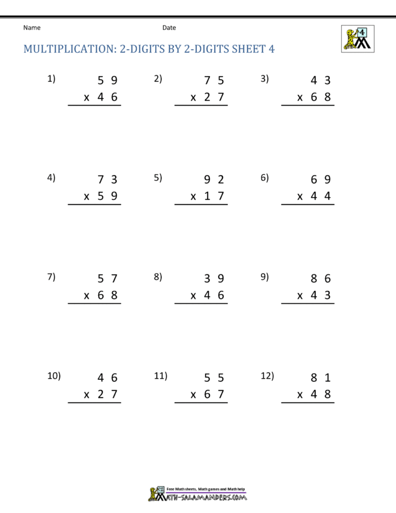 Double Digit Multiplication Worksheets 4th Grade Double Digit Multiplication Worksheets 4th Grade