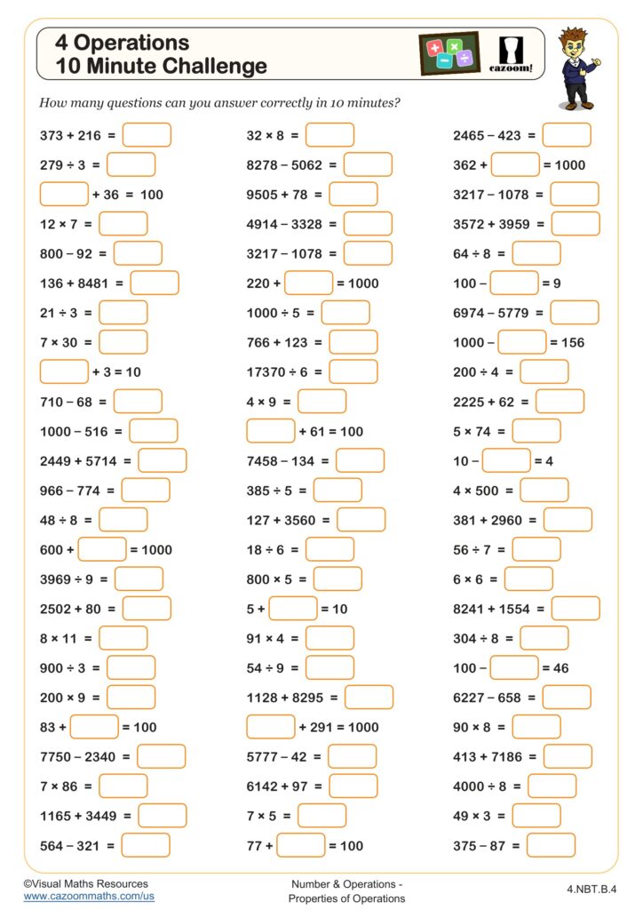 Dps Maths Worksheet For Class 4